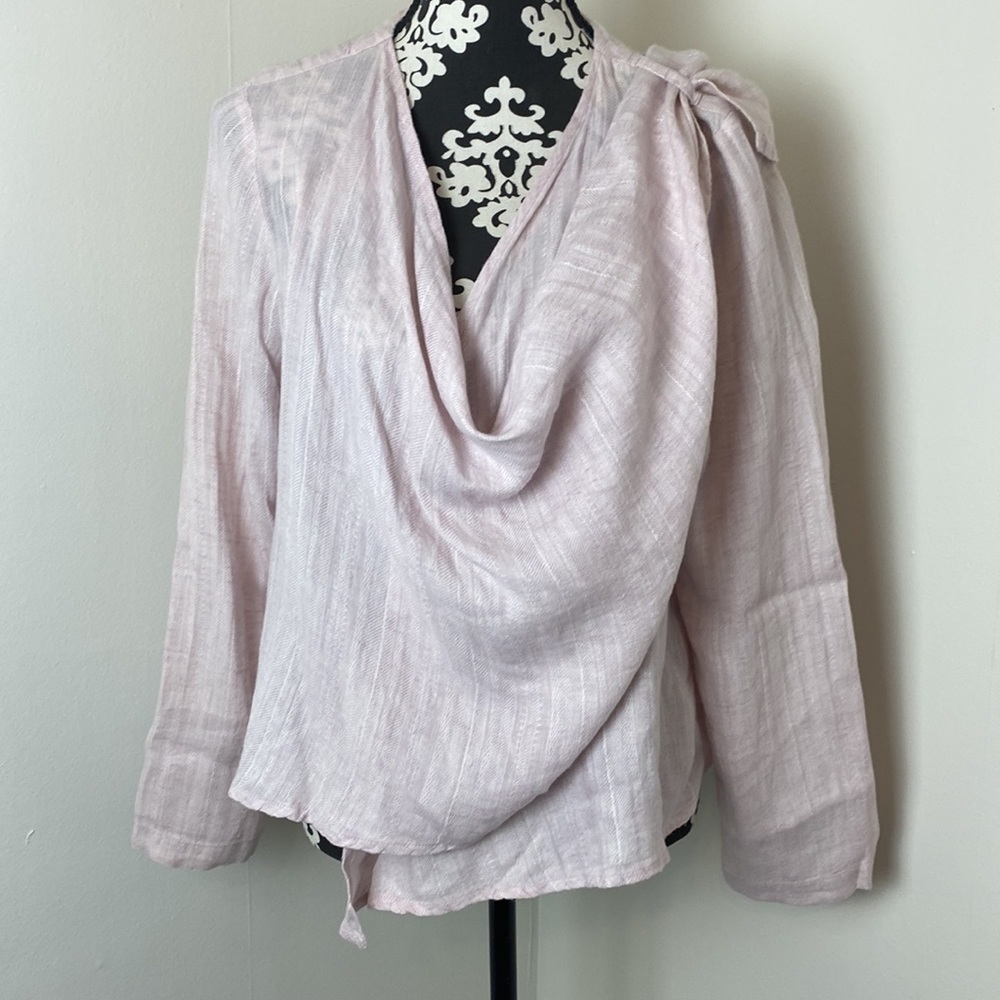 FLAX Asymmetrical Wrap Linen Lagenlook Jacket
